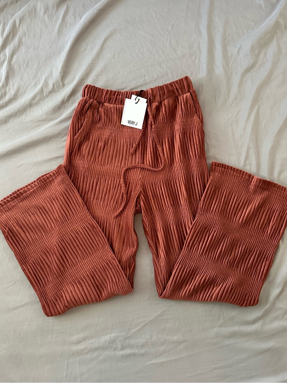 Very J Rust Ribbed Soft Pants - Picture 8 of 8